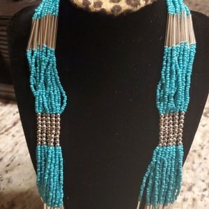 Turquoise necklace with earrings set